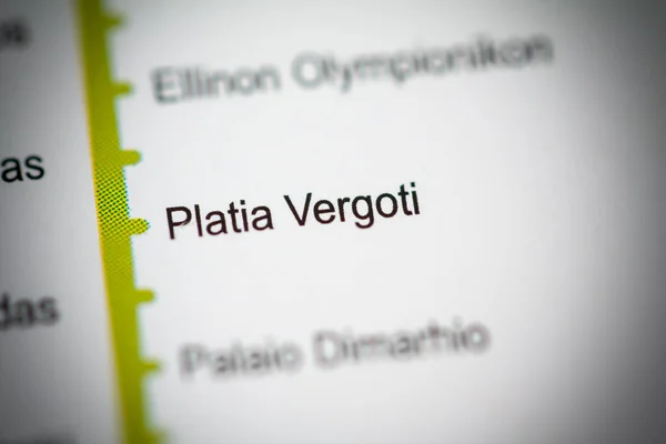 Station Platia Vergoti Carte Métro Athènes — Photo