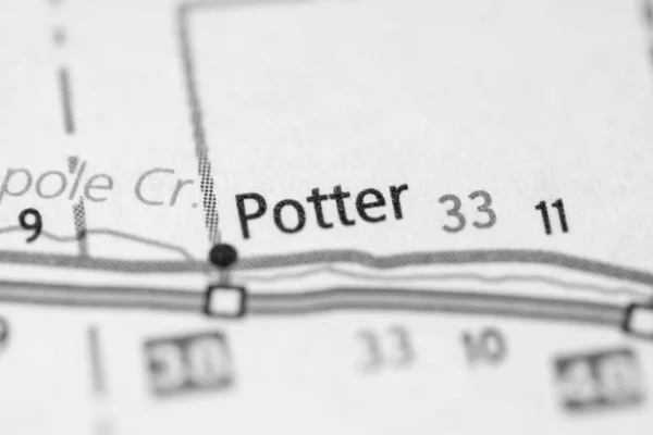 Potter Nebraska Mapa Usa —  Fotos de Stock