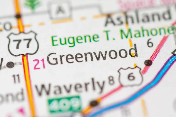 Greenwood Nebraska Eua Mapa — Fotografia de Stock