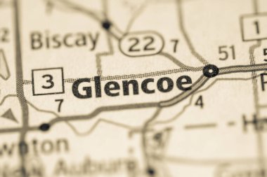 Glencoe. Minnesota. USA map clipart