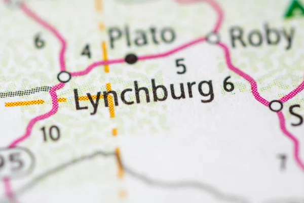 Lynchburg Misuri Mapa Usa — Foto de Stock