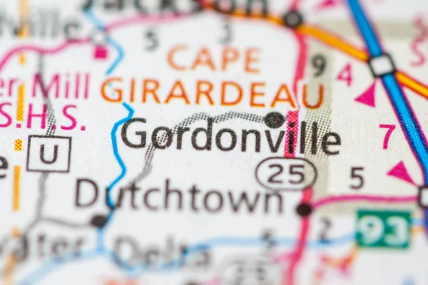 Gordonville Missouri Eua Mapa — Fotografia de Stock