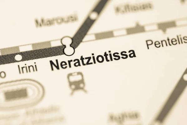 Station Neratziotissa Carte Métro Athènes — Photo