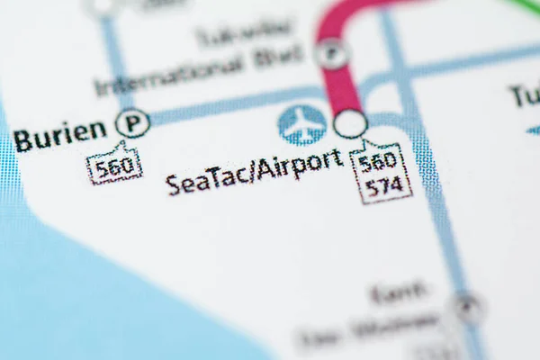 Stazione Seatac Airport Mappa Del Metro Seattle — Foto Stock