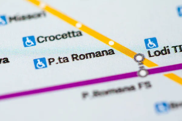 Station Romana Carte Métro Milan — Photo