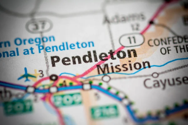 Pendleton Oregon Abd Haritası — Stok fotoğraf