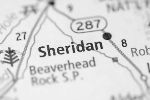 Sheridan Montana Mappa Degli Stati Uniti — Foto Stock
