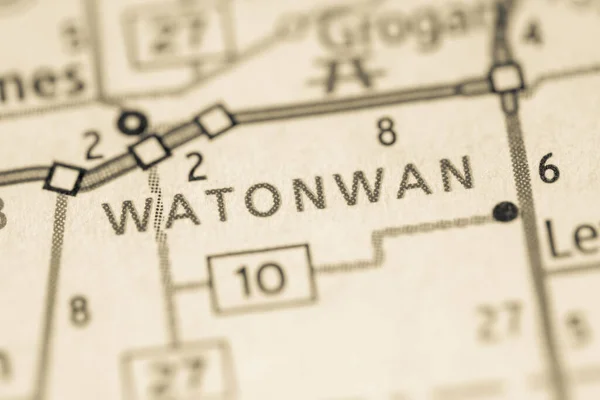 Watonwan Minnesota Eua Mapa — Fotografia de Stock