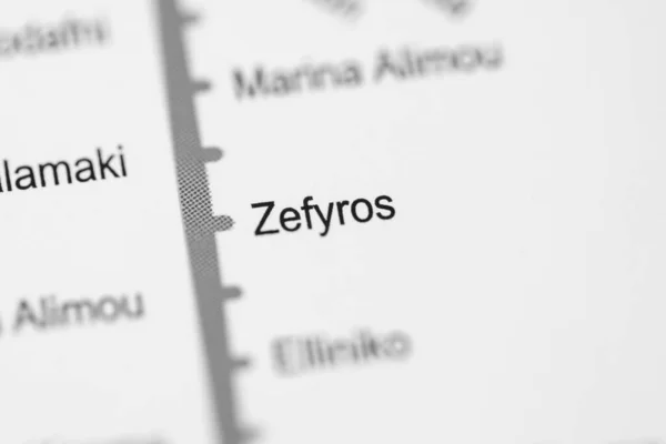 Station Zefyros Carte Métro Athènes — Photo