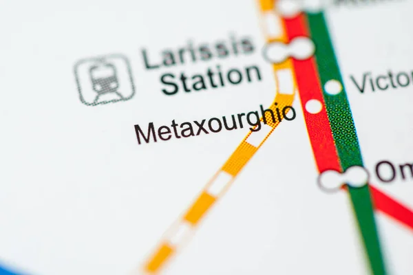 Metaxourghio Station Metrokaart Athene — Stockfoto