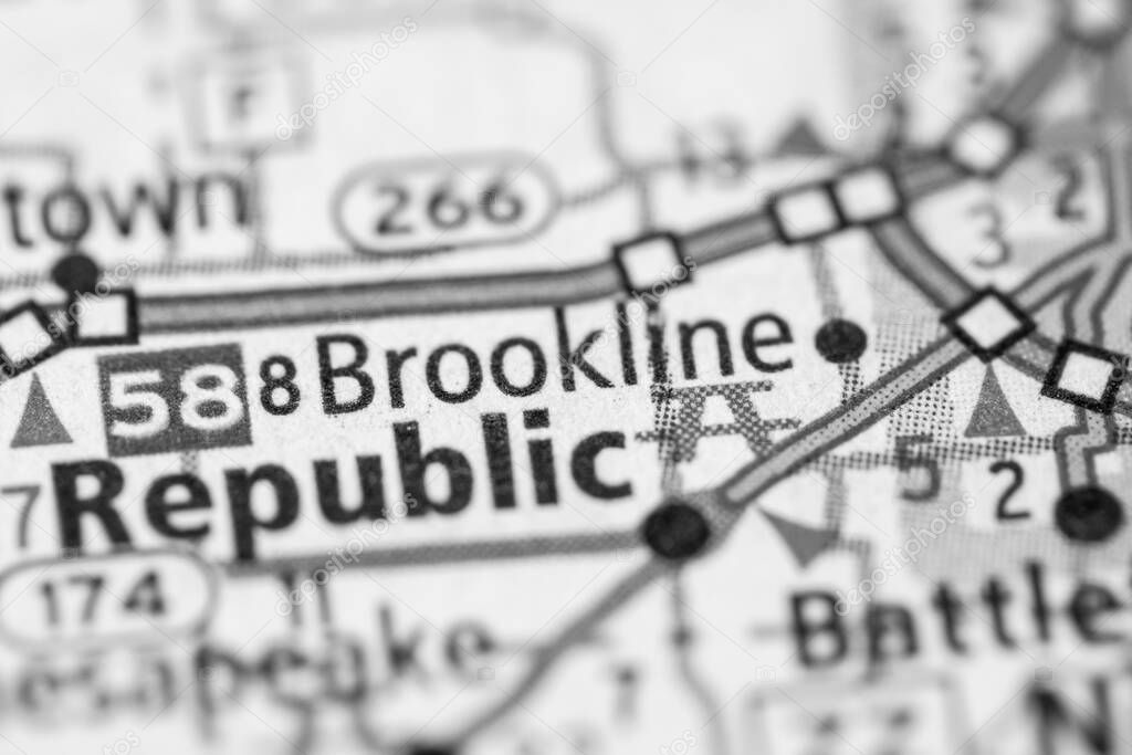 Brookline. Missouri. USA map