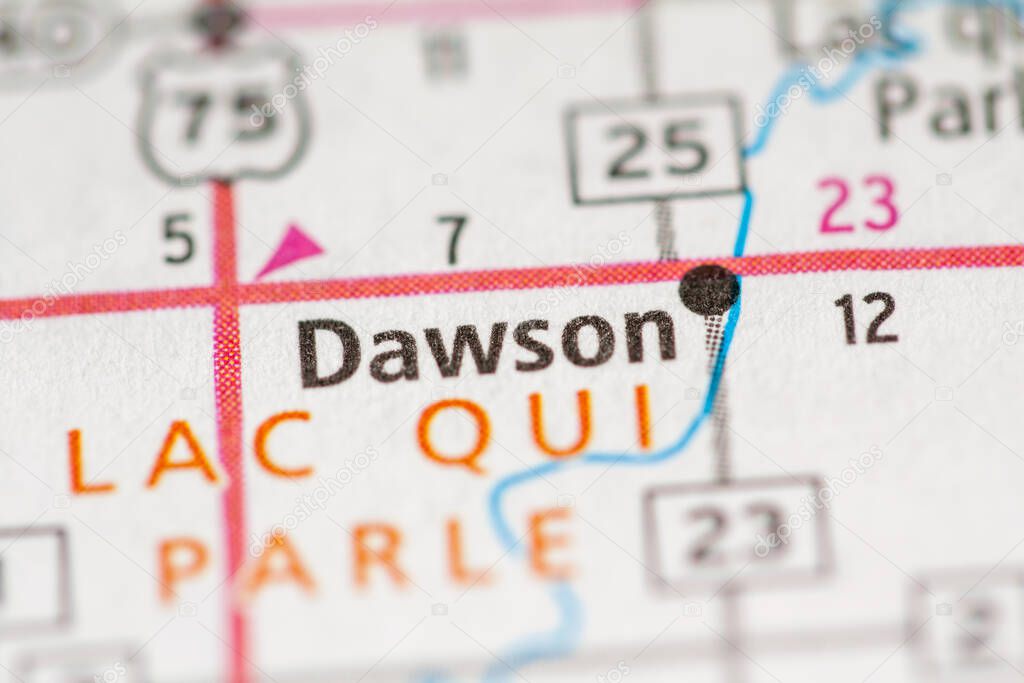 Dawson. Minnesota. USA map