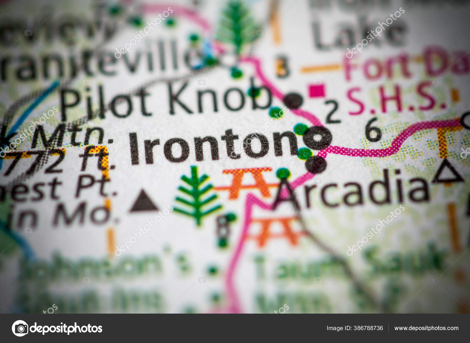 Ironton Missouri Usa Map Stock Photo by ©aliceinwonderland2020 386788736