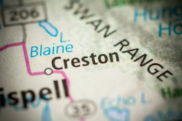 Creston Montana Eua Mapa — Fotografia de Stock