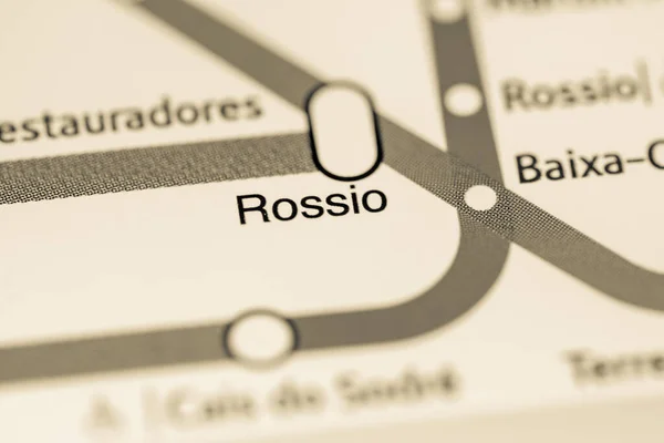 Estação Rossio Mapa Metro Lisboa — Fotografia de Stock