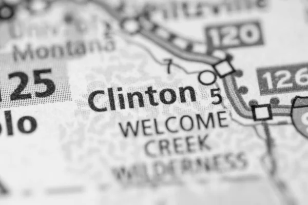 Clinton Montana Mappa Degli Stati Uniti — Foto Stock