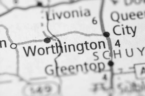 Worthington Vagyok Missouriban Amerikai Térkép — Stock Fotó