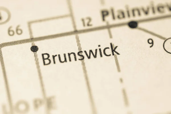 Brunswick Nebraska Abd Haritası — Stok fotoğraf