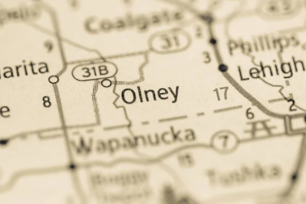 Olney Oklahoma Usa Geografický Koncept Close Shot — Stock fotografie