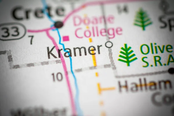 Kramer Nebraska Mapa Usa — Foto de Stock