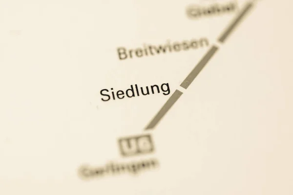 Siedlung Station Stuttgarts Tunnelbanekarta — Stockfoto