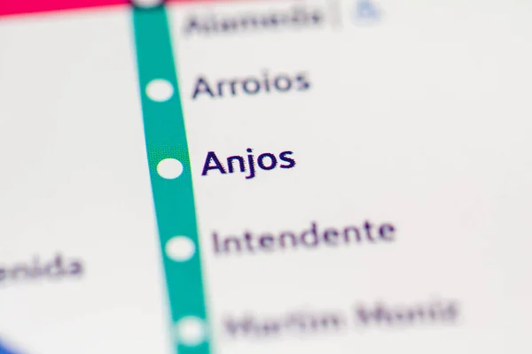 Estação Anjos Mapa Metro Lisboa — Fotografia de Stock