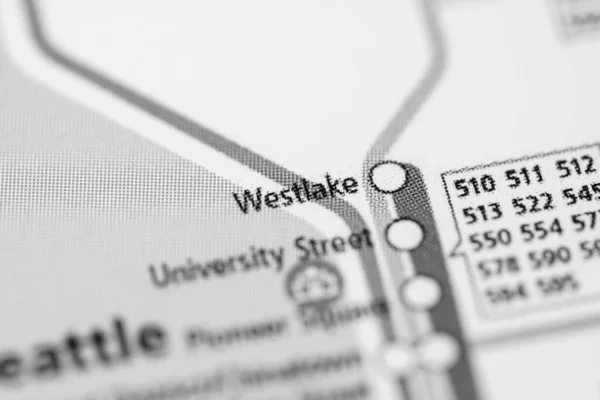 Estación Westlake Mapa Del Metro Seattle — Foto de Stock