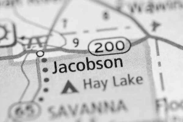 Jacobson Vagyok Minnesotában Amerikai Térkép — Stock Fotó