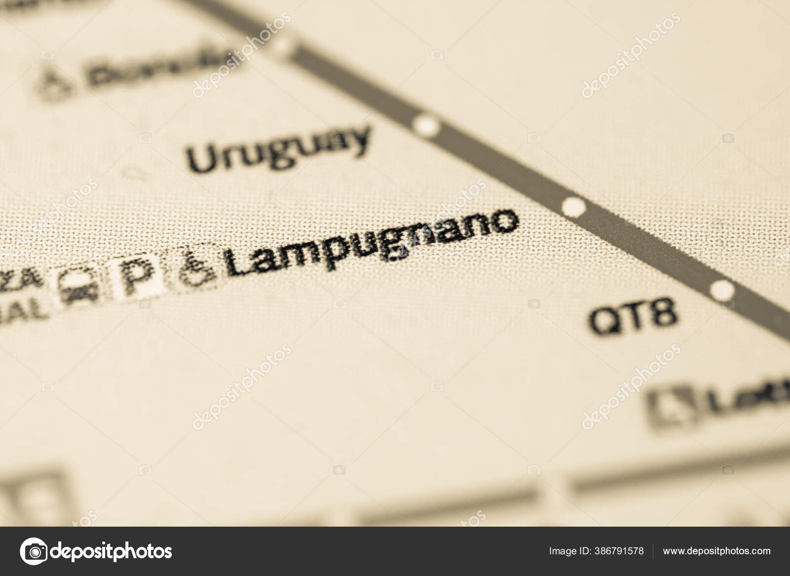 Lampugnano Station Milan Metro Map — Stock Photo