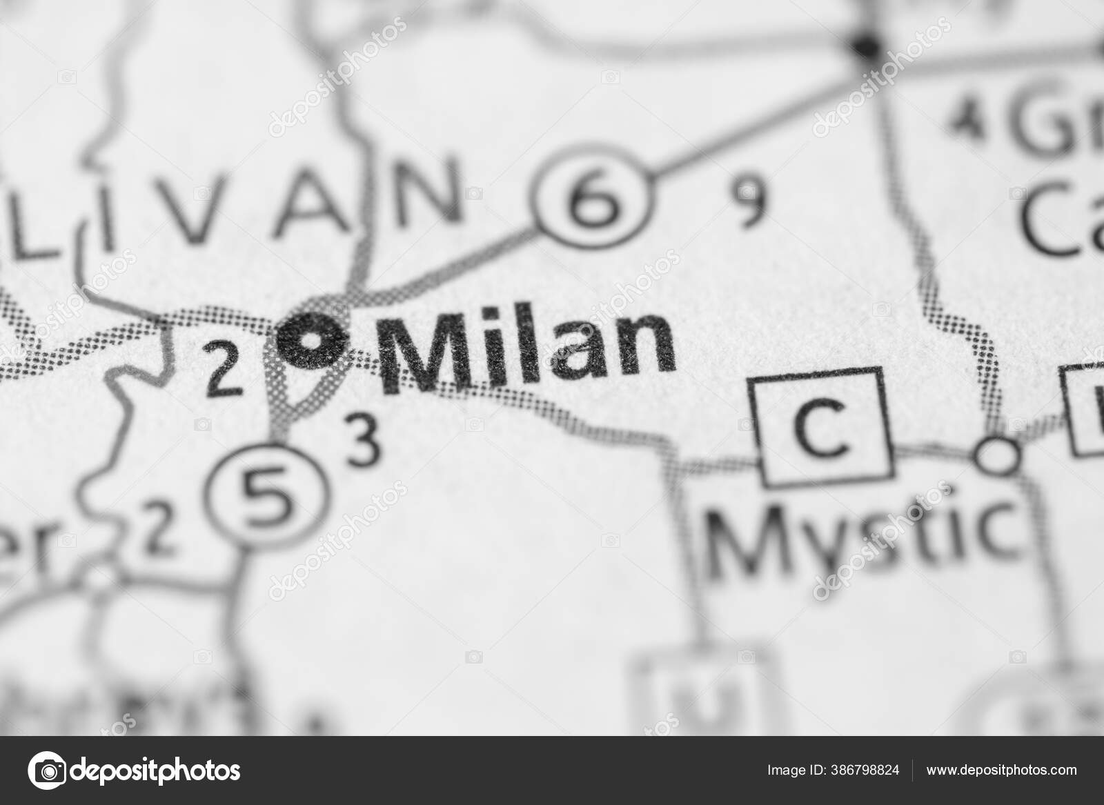 Milan Missouri Usa Map — Stock Photo © aliceinwonderland2020 386798824
