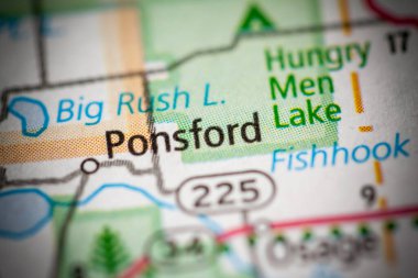 Ponsford. Minnesota. USA map clipart