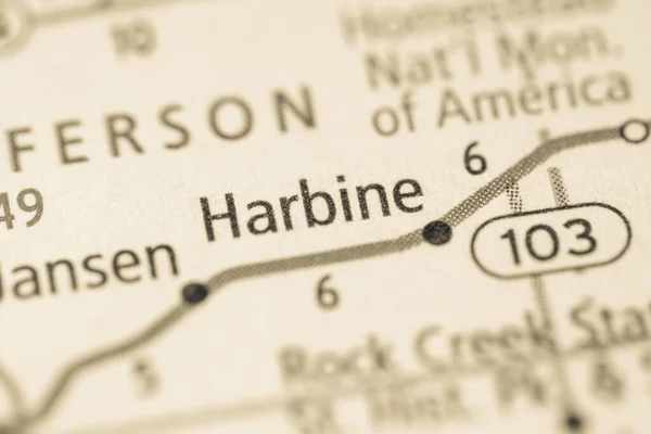 Harbine Nebraska Abd Haritası — Stok fotoğraf