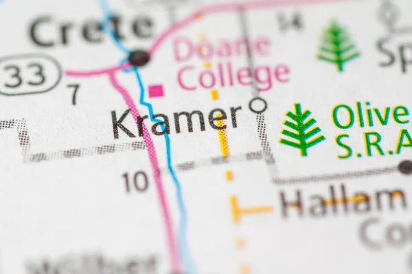 Kramer Nebraska Eua Mapa — Fotografia de Stock