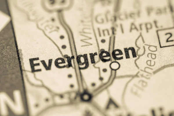 Evergreen Montana Usa Map — Stock Photo, Image