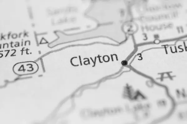 Det Clayton Oklahoma Usa Geografiskt Koncept Närbild — Stockfoto