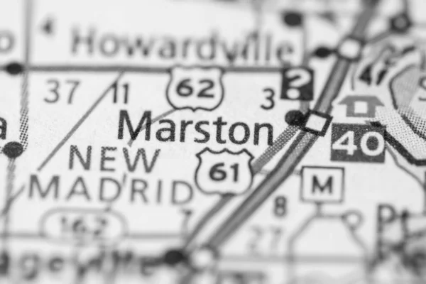 Marston Vagyok Missouriban Amerikai Térkép — Stock Fotó