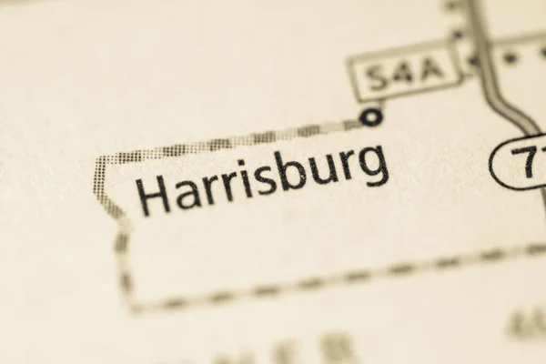Harrisburg Nebraska Abd Haritası — Stok fotoğraf