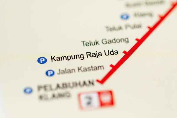 Kampung Raja Uda Stasyonu Kuala Lumpur Metro Haritası — Stok fotoğraf