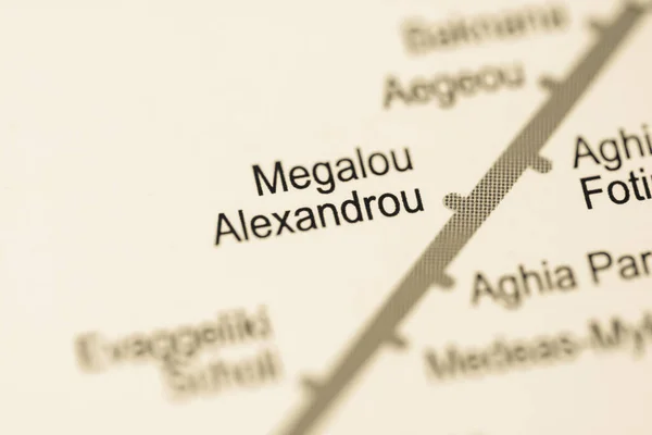 Station Megalou Alexandrou Carte Métro Athènes — Photo