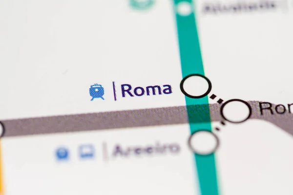 Estação Roma Mapa Metro Lisboa — Fotografia de Stock