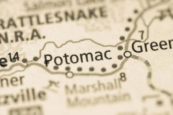 波托马克蒙大拿美国地图 — 图库照片