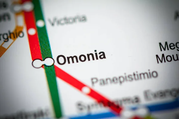 Estación Omonia Mapa Del Metro Atenas — Foto de Stock