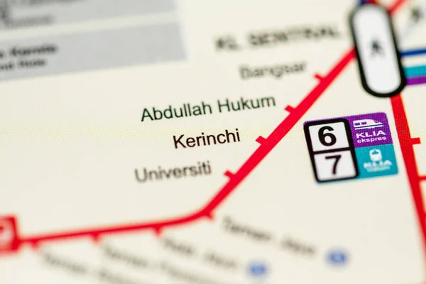 Kerinchi Állomás Kuala Lumpur Metrótérkép — Stock Fotó