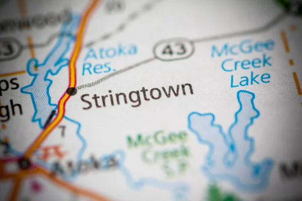 Stringtown Oklahoma Estados Unidos Concepto Geográfico Primer Plano — Foto de Stock
