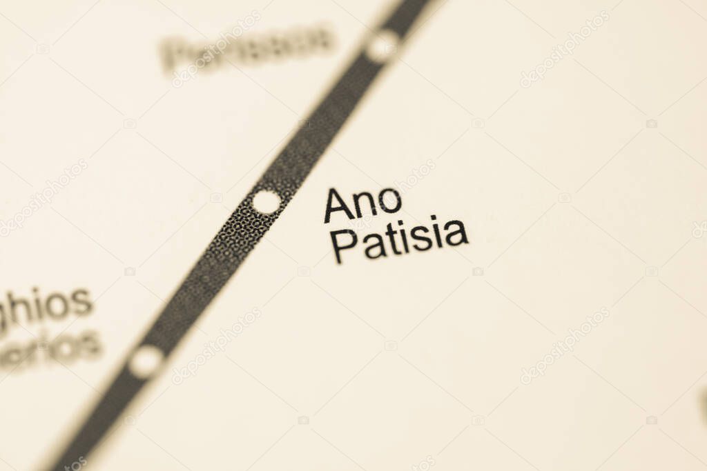 Ano Patisia Station. Athens Metro map.