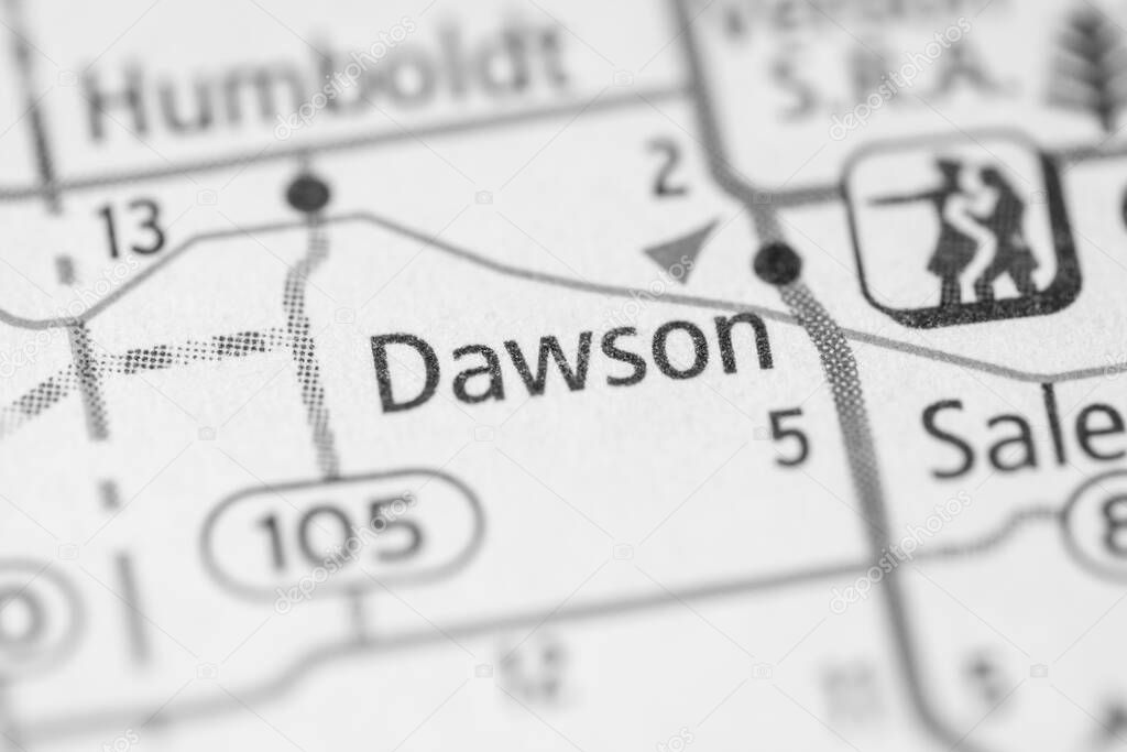 Dawson. Nebraska. USA map