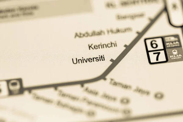 Universitetsstationen Kuala Lumpur Tunnelbanekarta — Stockfoto