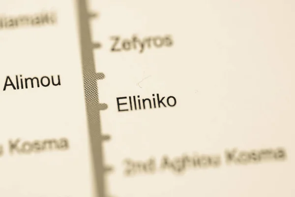 Station Elliniko Carte Métro Athènes — Photo