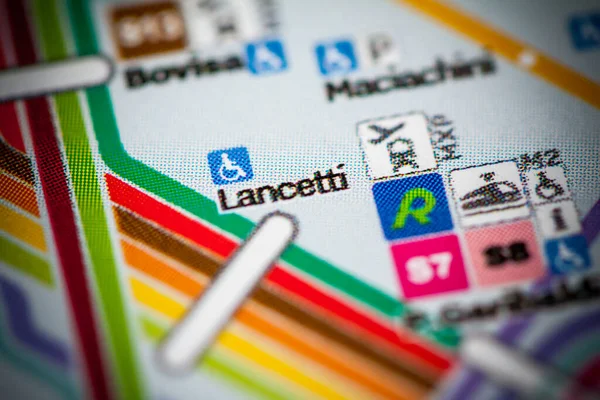 Stanice Lancetti Milan Metro Map — Stock fotografie