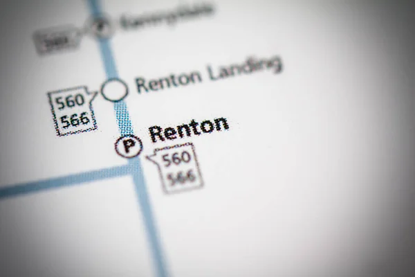 Estación Renton Mapa Del Metro Seattle —  Fotos de Stock